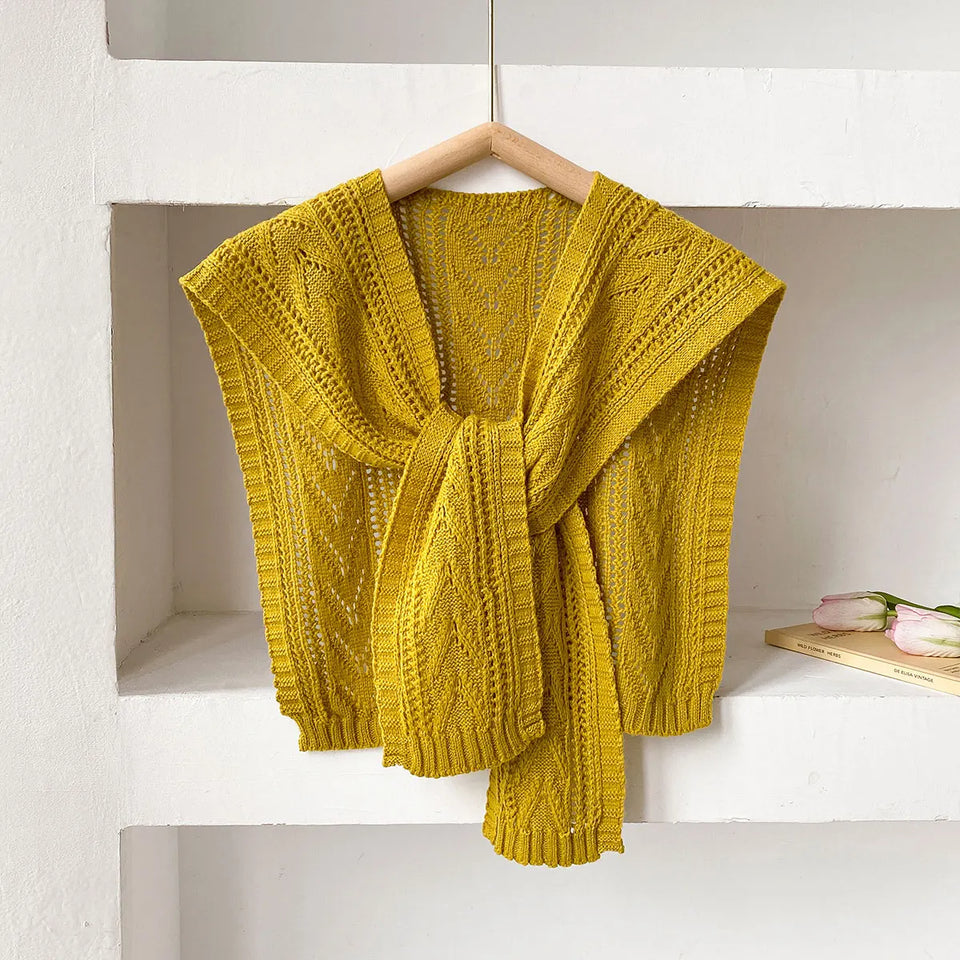 Korean Style Knitted Shawl - Summer Air Conditioning Neck Cape for Women