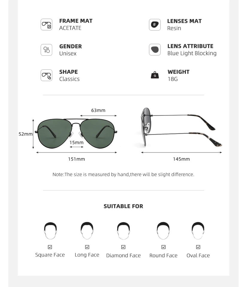Oversized Aviator Sunglasses - Polarized Retro Design for Men & Women
