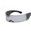 Cyber Punk Rimless Sunglasses - Y2K Futuristic Wrap-Around for Women