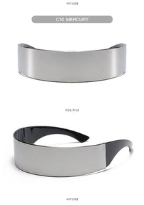 Cyber Punk Rimless Sunglasses - Y2K Futuristic Wrap-Around for Women