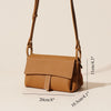 Genuine Leather Women's Bag, Cowhide Small Shoulder Bag, Soft Leather Versatile Simple Solid Color Shoulder Messenger Bag, Small Crossbody Bag for Women with Flaps