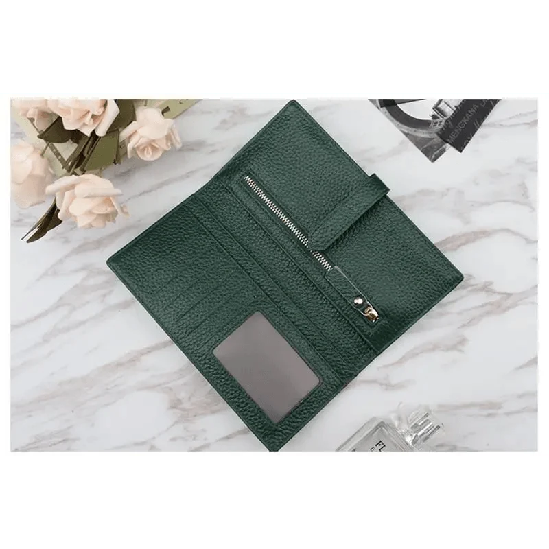 Women's Genuine Leather Vintage Long Wallet