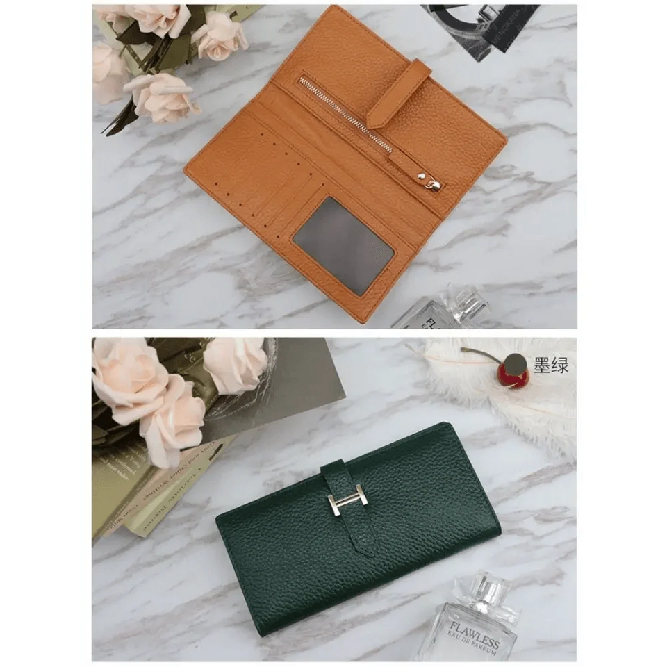 Women's Genuine Leather Vintage Long Wallet