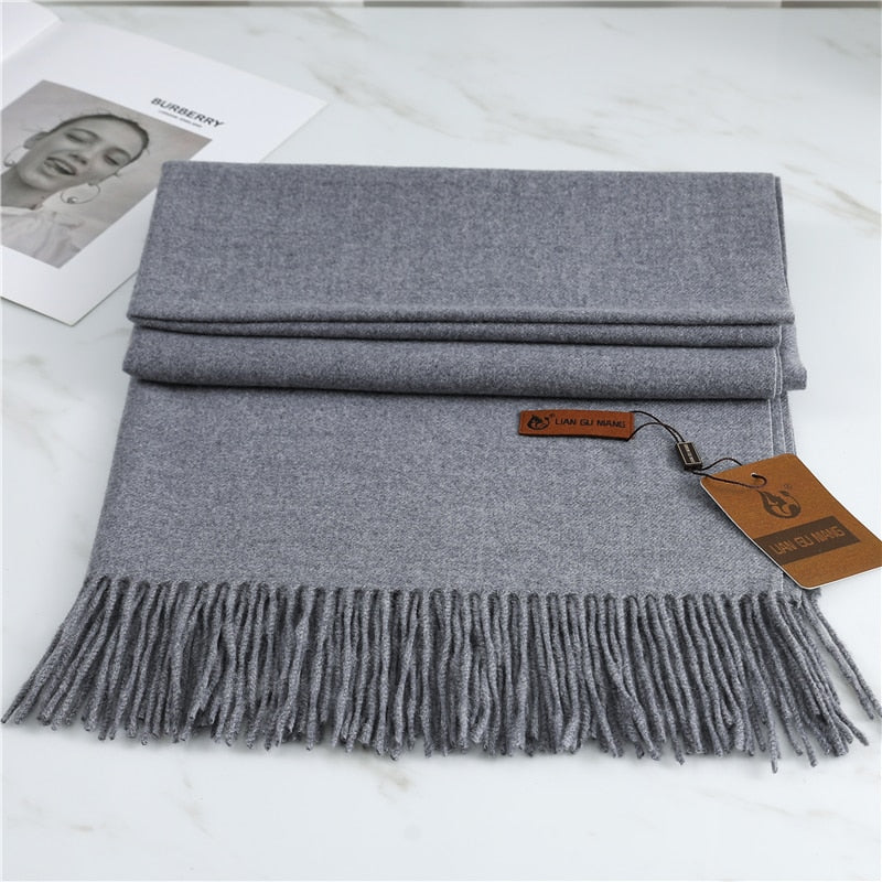 Women's Warm Pashmina Shawls with Tassels