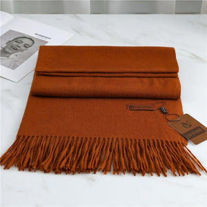 Women's Warm Pashmina Shawls with Tassels