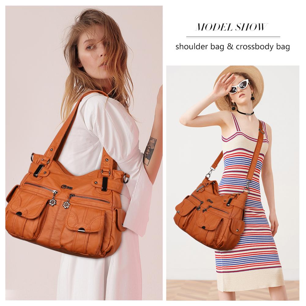 Sacs à main de luxe pour femmes Crossbody Casual Soft Tote Zipper Pocket Sacs à main
