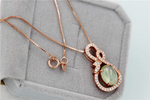 Women Green Prehnite Vintage Turkish Fine 925 Sterling Silver Necklace Pendants Jewelry