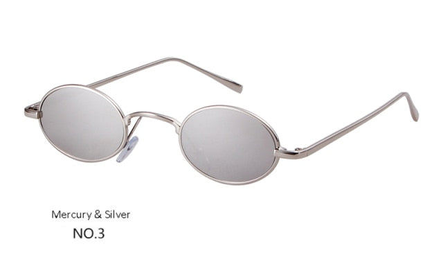 Mercury Oval Sunglasses in Dark Silver