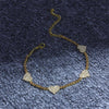 Women's Heart-Shaped Crystal Anklets