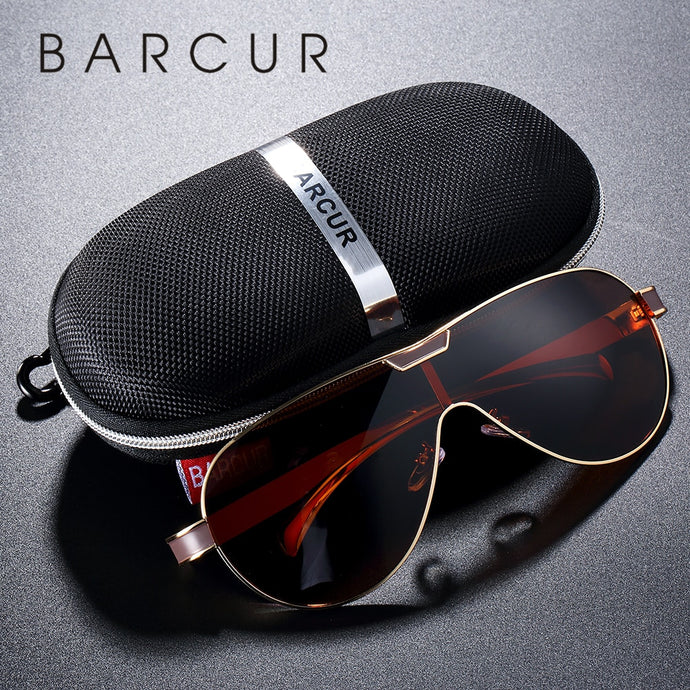 BARCUR Men's Polarized UV400 Protection Pilot-Style Sunglasses