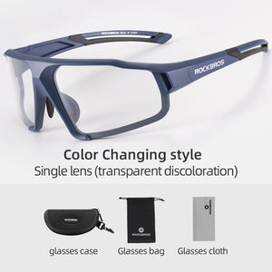 Lunettes de soleil de protection UV400 photochromiques de cyclisme unisexes Équipement de lunettes de sécurité pour le sport ultra-léger