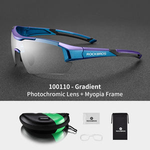 Lunettes de soleil unisexe UV400 photochromiques légères pour vélo de montagne