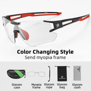 Lunettes de soleil unisexe UV400 photochromiques légères pour vélo de montagne