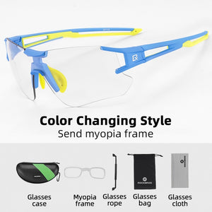 Lunettes de soleil unisexe UV400 photochromiques légères pour vélo de montagne