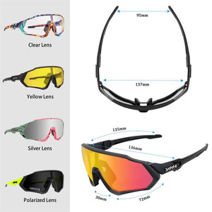 Lunettes de soleil unisexes VTT polarisées photochromiques UV400, pour l'extérieur, la conduite avec un cadre léger conçu