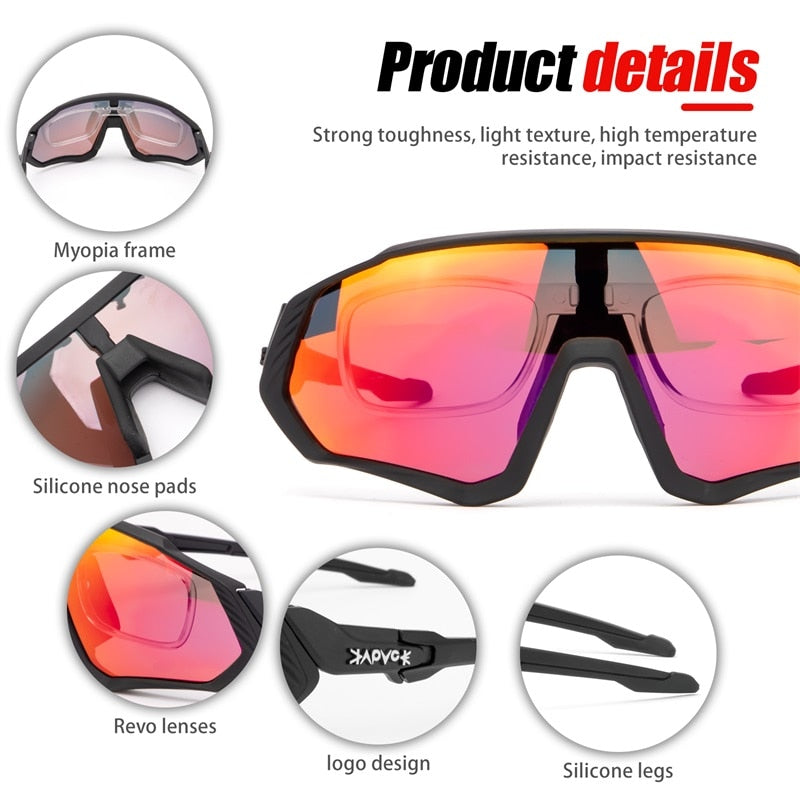 Lunettes de soleil unisexes VTT polarisées photochromiques UV400, pour l'extérieur, la conduite avec un cadre léger conçu