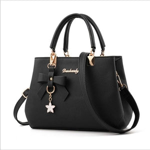 Lady Embroidery Leather Tote Bags