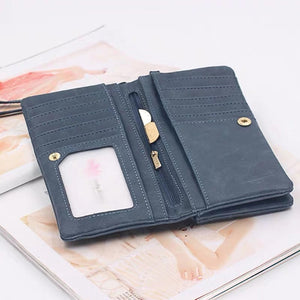 Portefeuille d'embrayage à double fermeture éclair en cuir PU unisexe avec porte-cartes long personnalisé