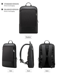 BOPAI Unisex Slim Anti-Theft Black Backpack