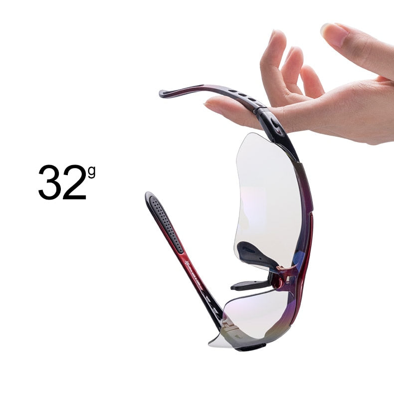 Lunettes de soleil unisexe UV400 photochromiques légères pour vélo de montagne