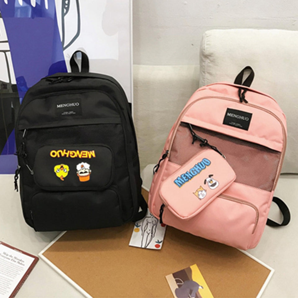 2 Pcs Women's Oxford School Bags