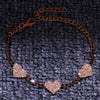 Women's Heart-Shaped Crystal Anklets