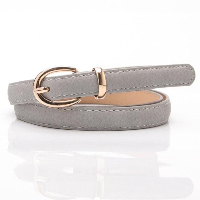 Women Casual Thin Leather Waist Belt Strap