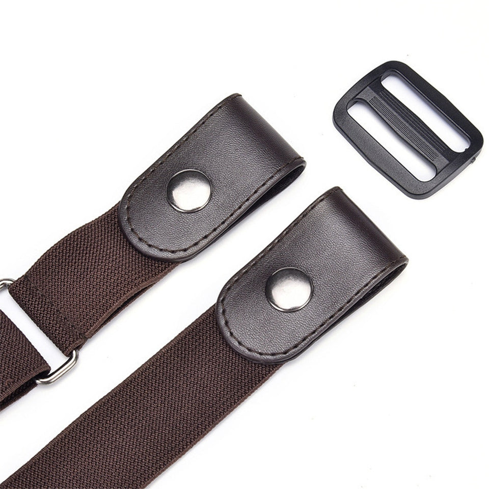 Unisex Buckle-Free Woven Fabric Stretch Belts