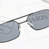 Lunettes de soleil carrées UV400 vintage unisexes, cadre en métal miroir dégradé de conception de marque de luxe