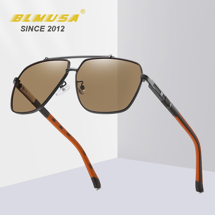 Men's Polarized Oversized Pilot-Style Sunglasses