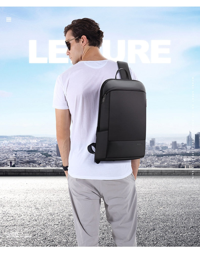 Unisex Thin Slim Laptop Backpack Men Office Work Business Bag