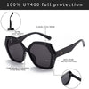 Women Retro Oversized Sunglasses 100% UV400 Protection Luxury Brand Hexagon Inspired Design Eyewear