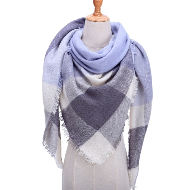 Knitted Plaid Winter Scarfs for Women