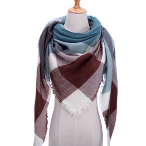 Knitted Plaid Winter Scarfs for Women