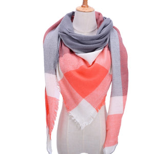Knitted Plaid Winter Scarfs for Women