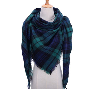 Knitted Plaid Winter Scarfs for Women