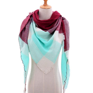 Knitted Plaid Winter Scarfs for Women