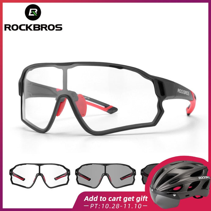 Unisex Photochromic UV400 Protection Cycling Sunglasses + Ultra-Light Sport Safe Eyewear Equipment