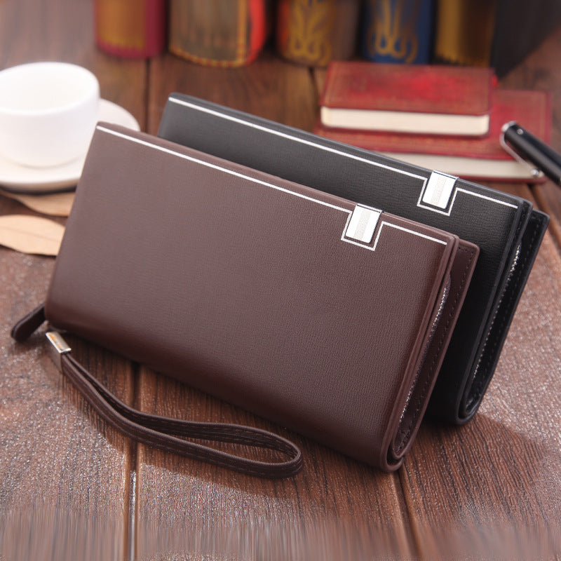 Men's Long Striped Business Clutch Bags