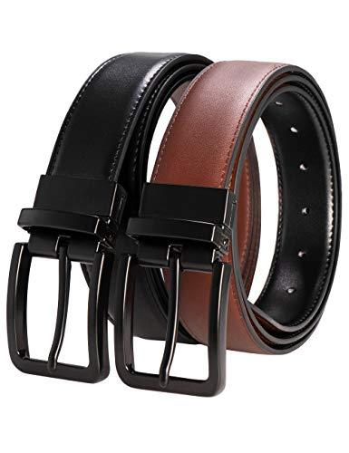 Men's Casual Leather Belts with Reversible Sides