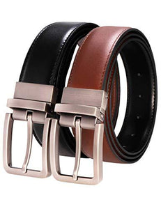 Men's Casual Leather Belts with Reversible Sides