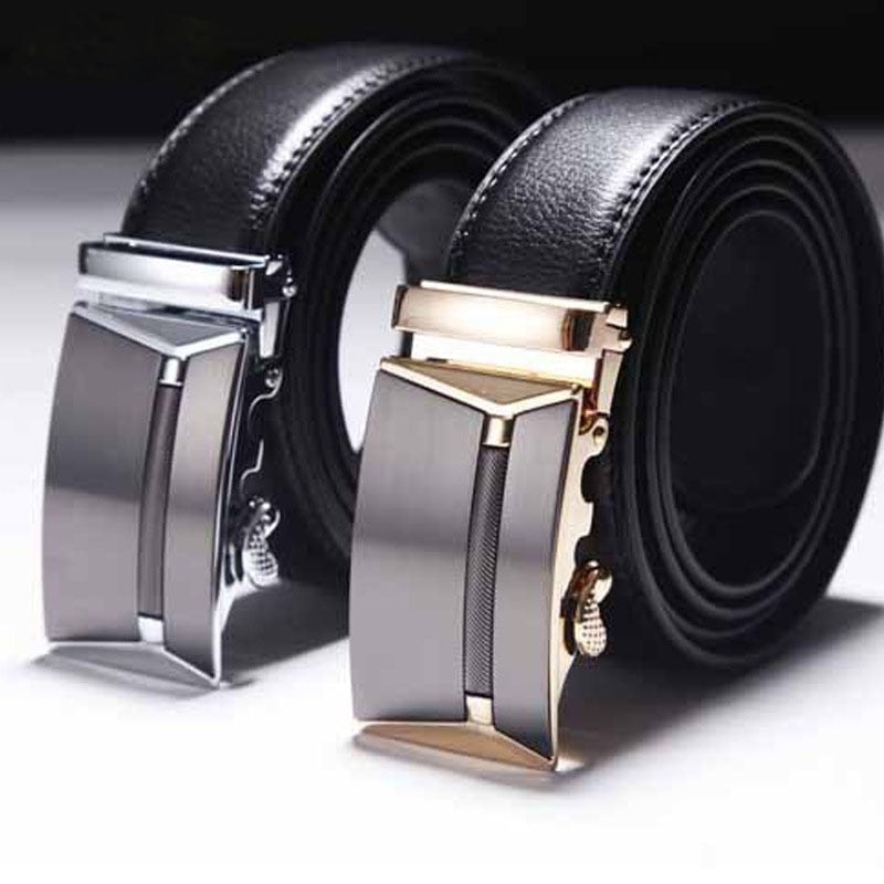 Men's Genuine Leather Belts with Automatic Buckles