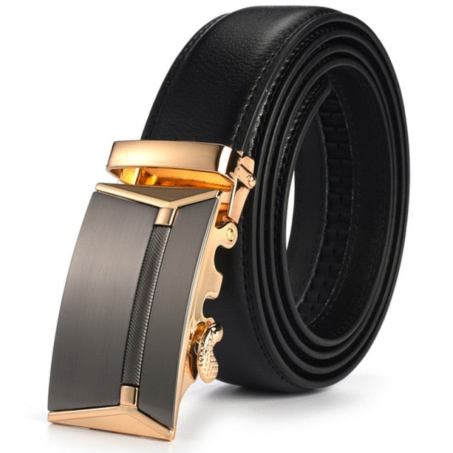 Men's Genuine Leather Belts with Automatic Buckles