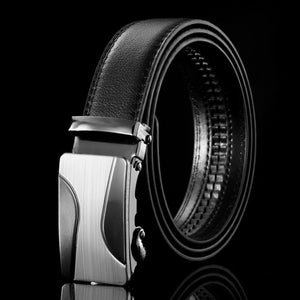 Men's Business Style Leather Automatic Buckle Belts