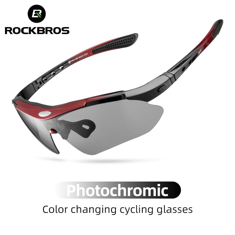 Unisex UV400 Lightweight Photochromic Cycling Eyewear Mountain Bike Sunglasses