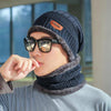 Bonnet d'hiver unisexe tricoté hiver épais laine cou écharpe casquette cagoule masque Bonnet