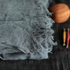 Grande écharpe vintage en coton et lin pour femmes, châle de couleur unie avec glands