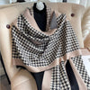 Women Cashmere Warm Scarf All Season Multi-Purposes Plaid Satin Tassel Long Shawl