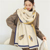 Women Cashmere Warm Scarf All Season Multi-Purposes Plaid Satin Tassel Long Shawl