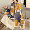 Women Cashmere Warm Scarf All Season Multi-Purposes Plaid Satin Tassel Long Shawl